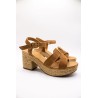 ALIWELL A125263 Sandales Talon Cuir Terre Femme