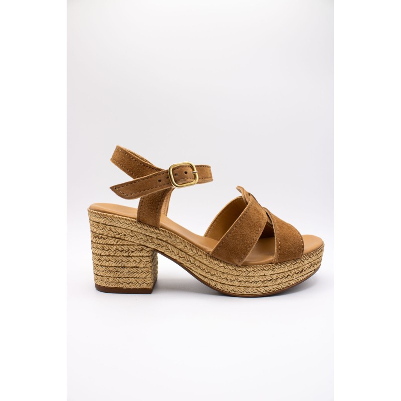 ALIWELL A125263 Sandales Talon Cuir Terre Femme