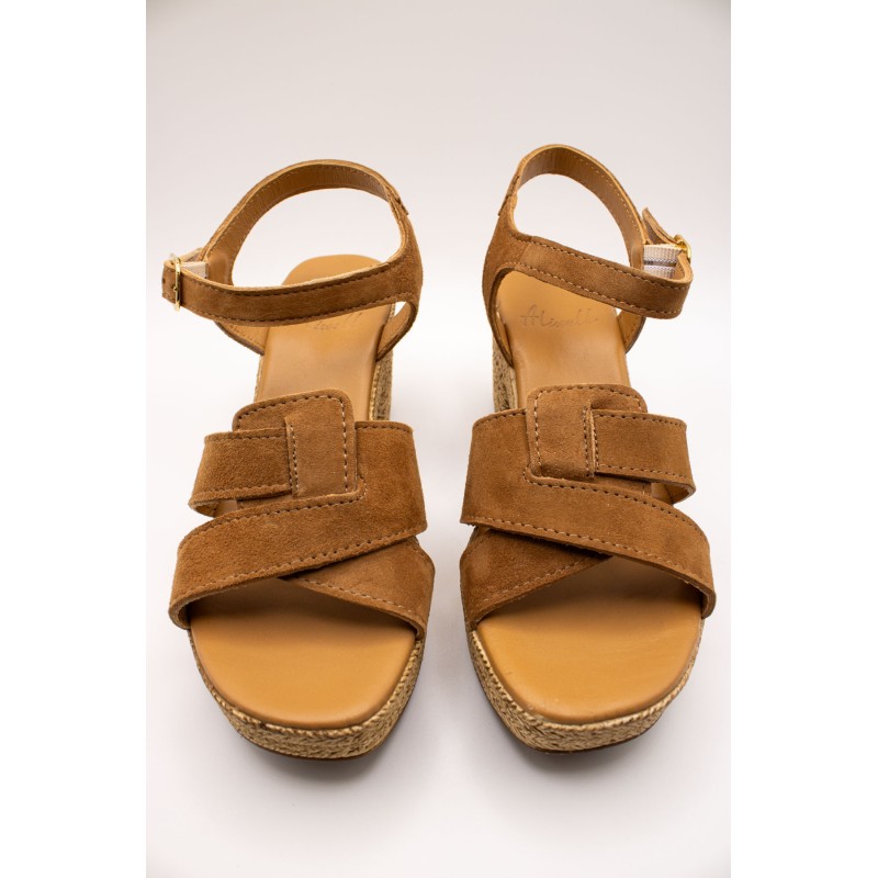 ALIWELL A125263 Sandales Talon Cuir Terre Femme