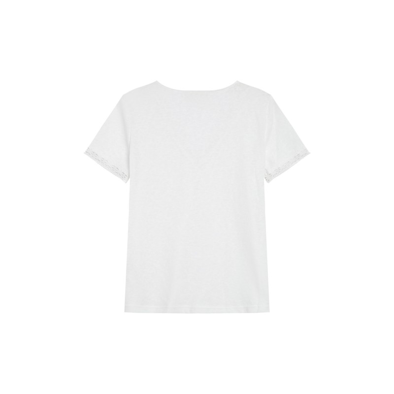 Rome T-shirt col v avec dentelle - GRACE & MILA Femme