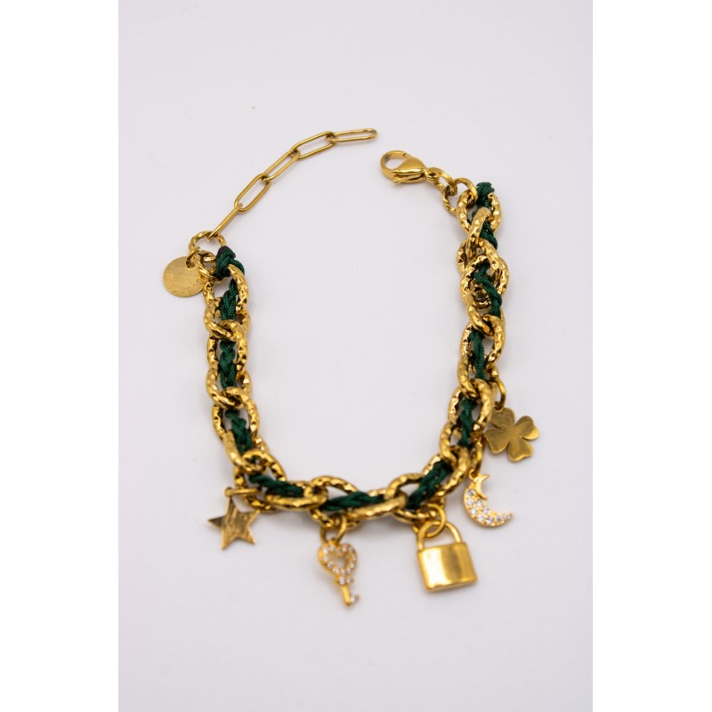 Bracelet Byzance Or à Charms Vintage Femme