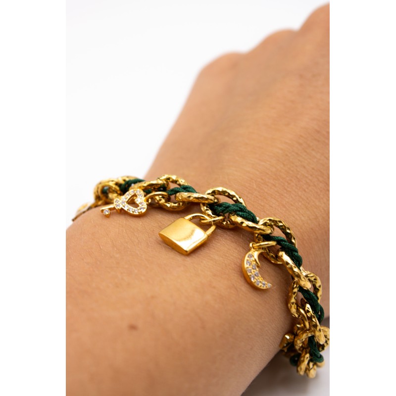 Bracelet Byzance Or à Charms Vintage Femme