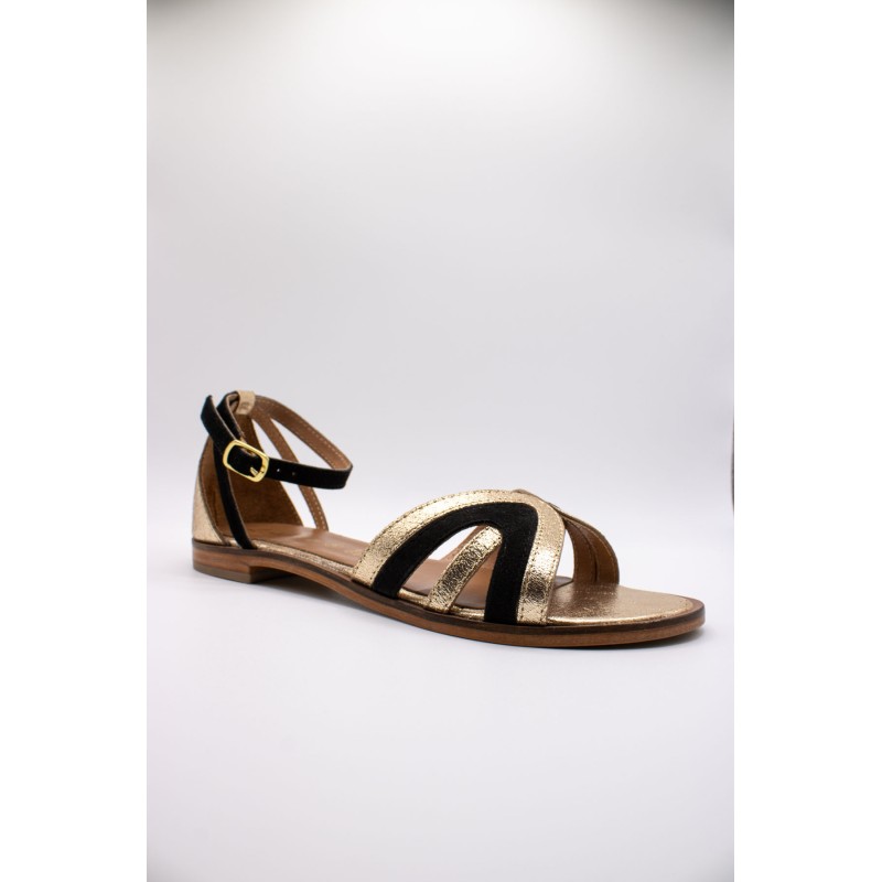 Sandale Atelier Tropézien IL2121-25 Noir Doré Femme