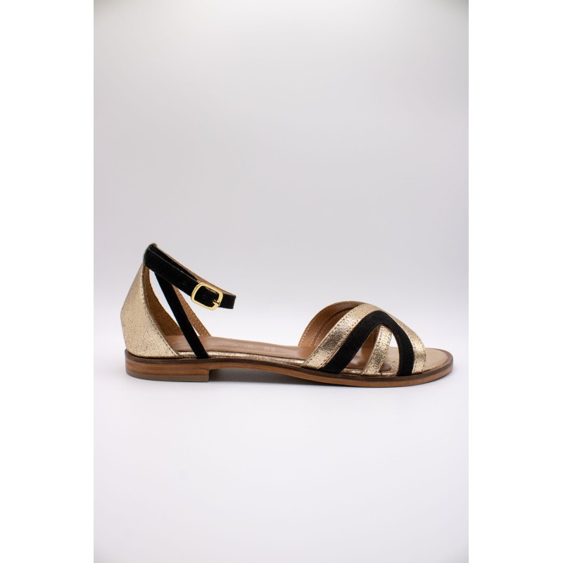 Sandale Atelier Tropézien IL2121-25 Noir Doré Femme