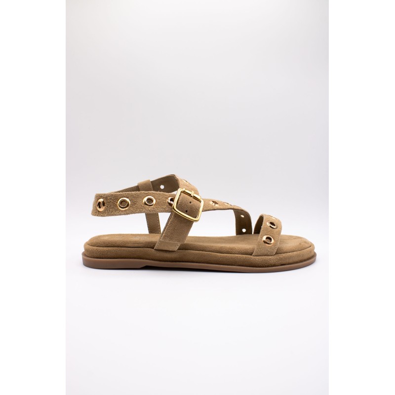 Atelier Tropézien SH-2312-25 Nu-Pieds Taupe Cuir Femme