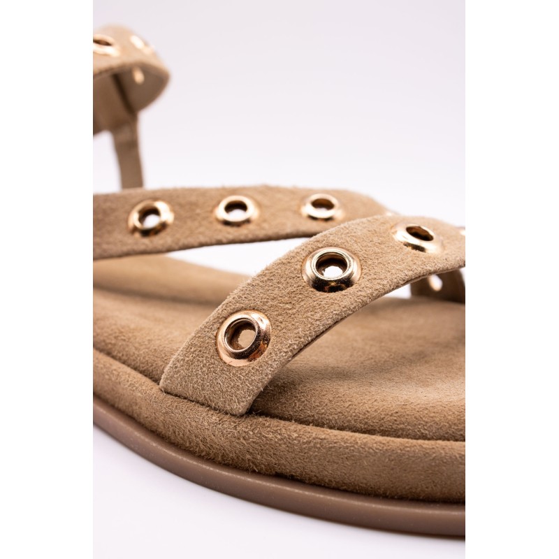Atelier Tropézien SH-2312-25 Nu-Pieds Taupe Cuir Femme