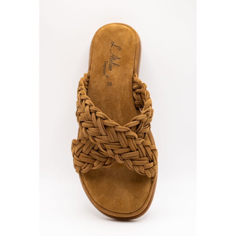 Atelier Tropézien SH-2310-25 Claquettes Camel Cuir Femme
