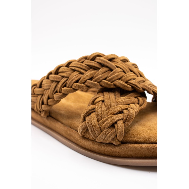 Atelier Tropézien SH-2310-25 Claquettes Camel Cuir Femme