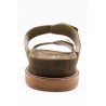 Mule double bride cloutée olive cuir femme SH2338