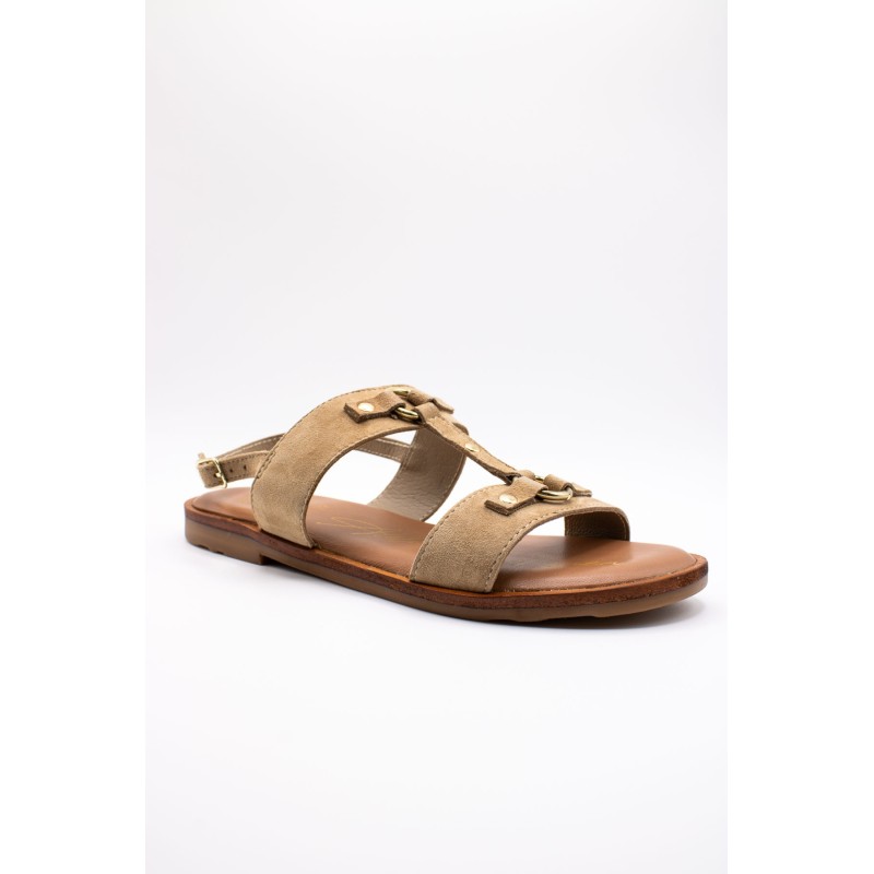 Sandale SH3325 Beige Femme Cuir | L'Atelier Tropézien
