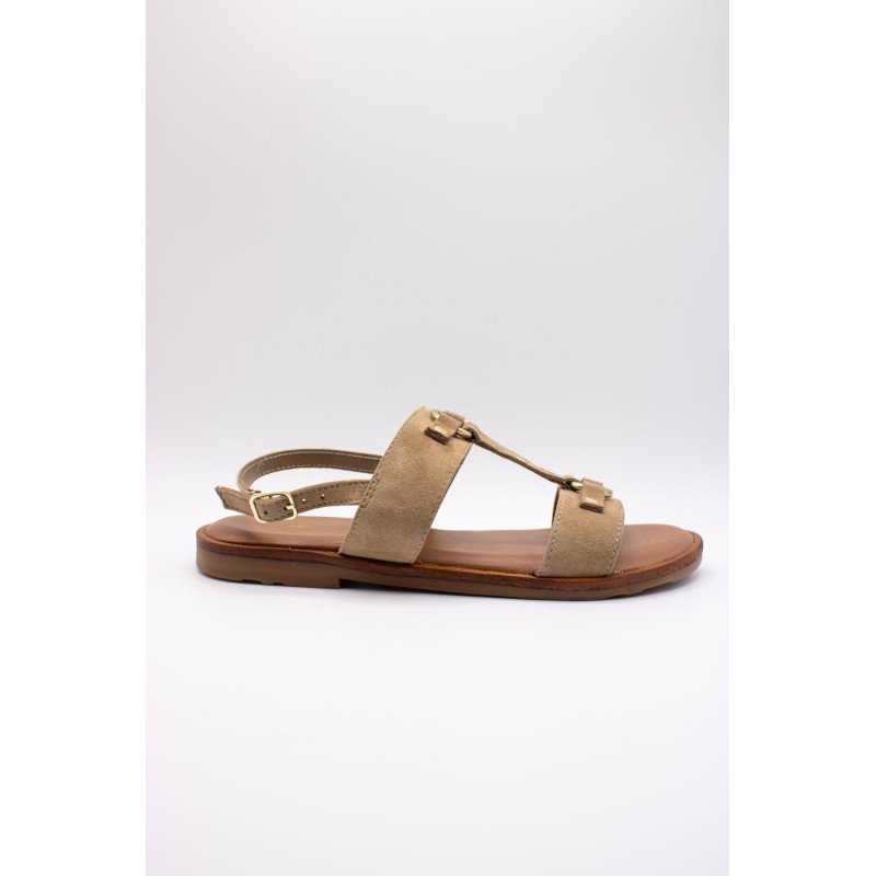 Sandale SH3325 Beige Femme Cuir | L'Atelier Tropézien