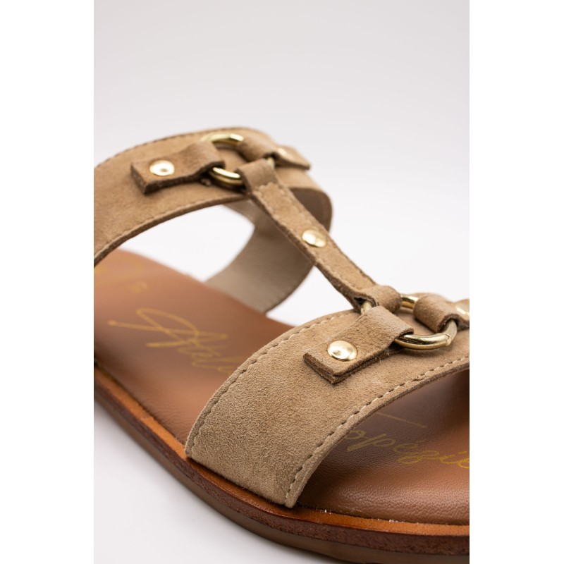 Sandale SH3325 Beige Femme Cuir | L'Atelier Tropézien