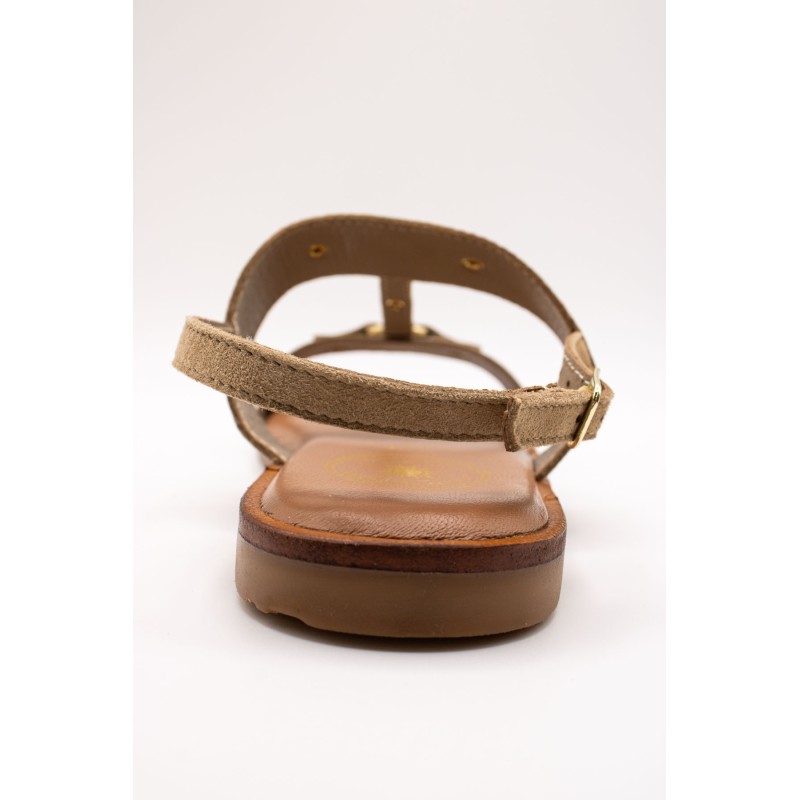 Sandale SH3325 Beige Femme Cuir | L'Atelier Tropézien