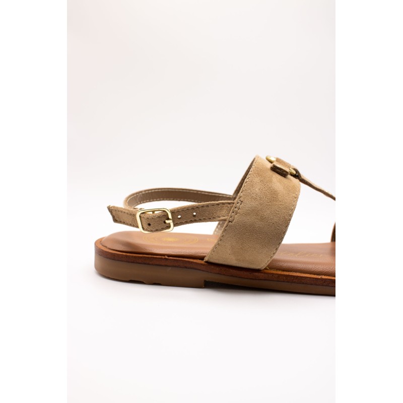Sandale SH3325 Beige Femme Cuir | L'Atelier Tropézien