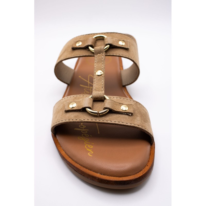 Sandale SH3325 Beige Femme Cuir | L'Atelier Tropézien