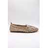 Mocassin CHR3203 Doré Femme Cuir Tressé l'Atelier Tropézien