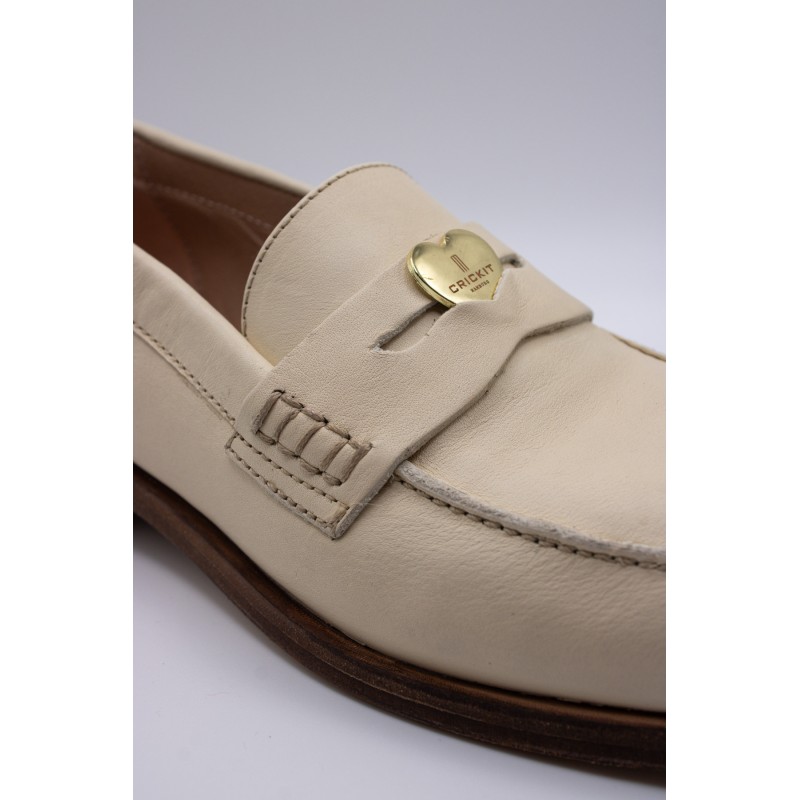 Mocassins Orlando Crickit blanc cassé femme