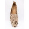 Mocassin CHR3203 Doré Femme Cuir Tressé l'Atelier Tropézien