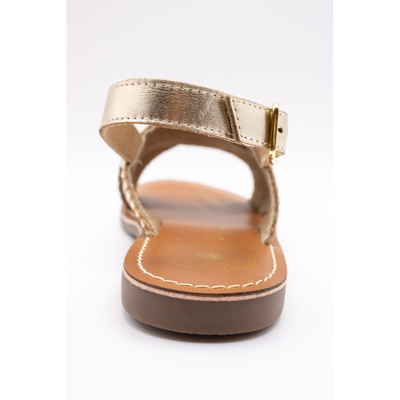 Atelier Tropézien FANNY Sandales Plates Dorées Femme