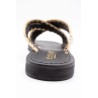 Reqins Sandale Maelie Noir Femme Cuir et Raphia