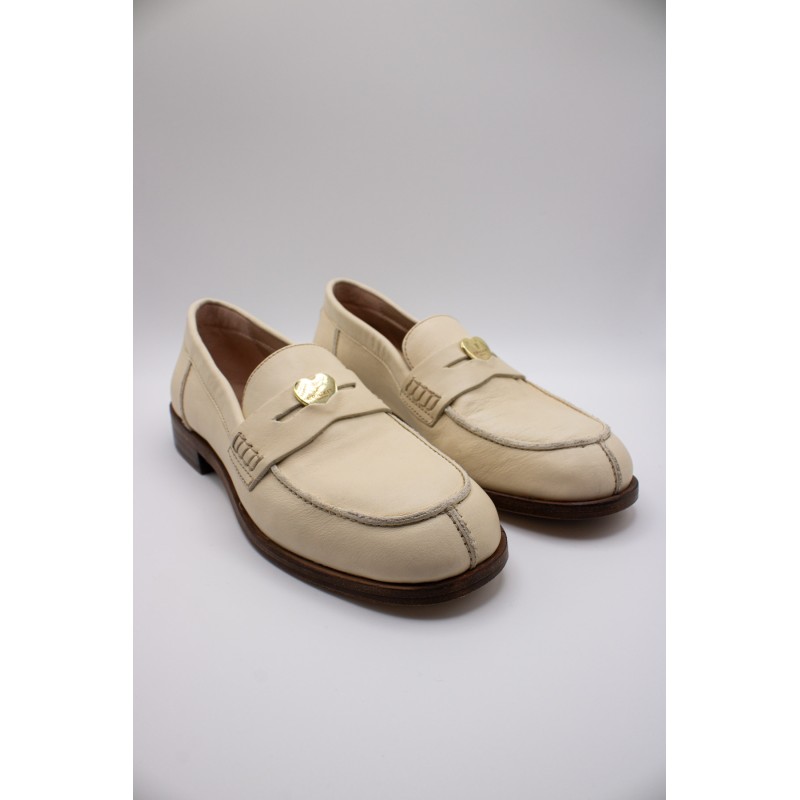 Mocassins Orlando Crickit blanc cassé femme