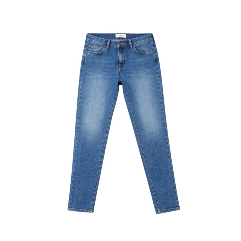 Five Jean Slim Femme Bleu Délavage Medium