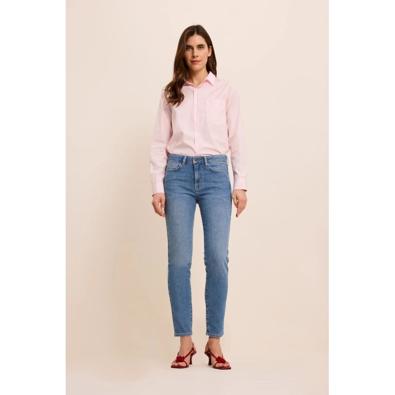Five Jean Slim Femme Bleu Délavage Medium