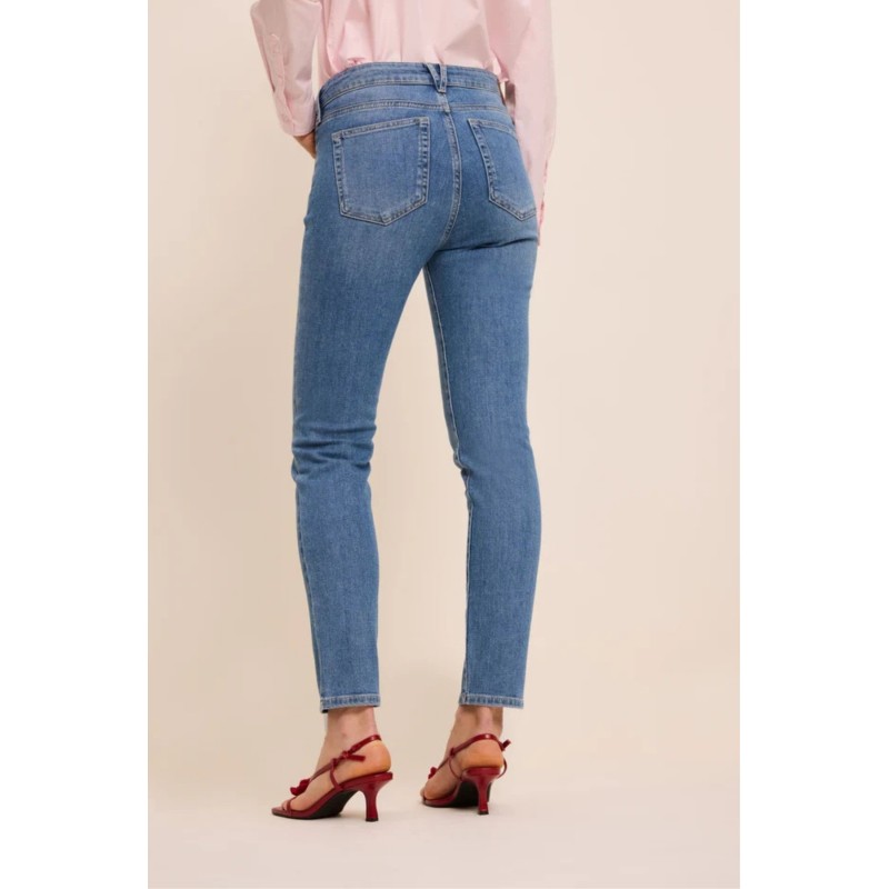 Five Jean Slim Femme Bleu Délavage Medium