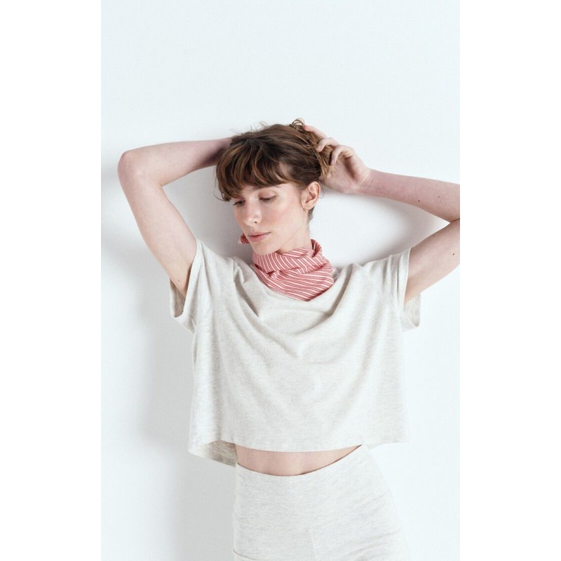 T-shirt American Vintage Ypawood Gris Chiné Femme