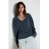 T-shirt Sonoma AMERICAN VINTAGE Navy Col V Manches Longues