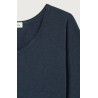 T-shirt Sonoma AMERICAN VINTAGE Navy Col V Manches Longues