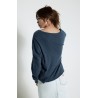 T-shirt Sonoma AMERICAN VINTAGE Navy Col V Manches Longues