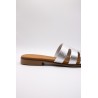Mules argentées cuir femme confort | Eva Frutos