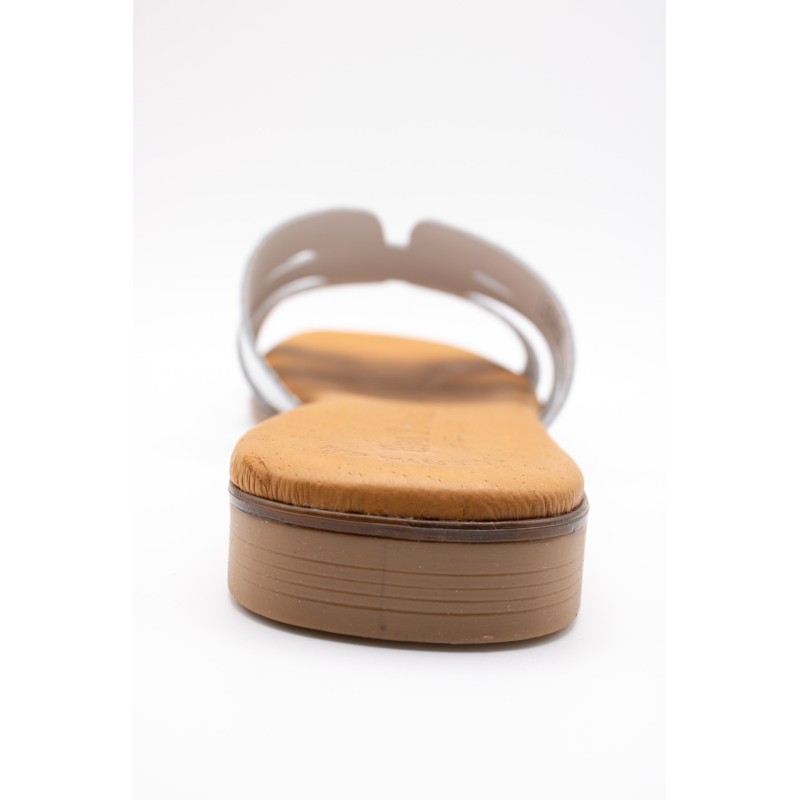 Mules argentées cuir femme confort | Eva Frutos