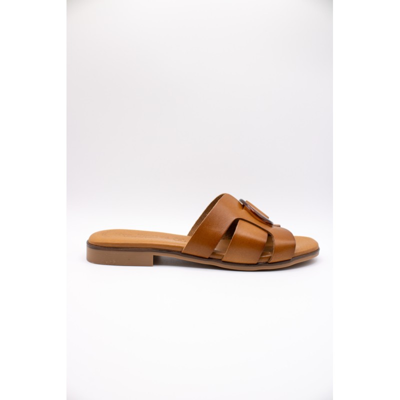 Mules marron cuir femme confort | Eva Frutos