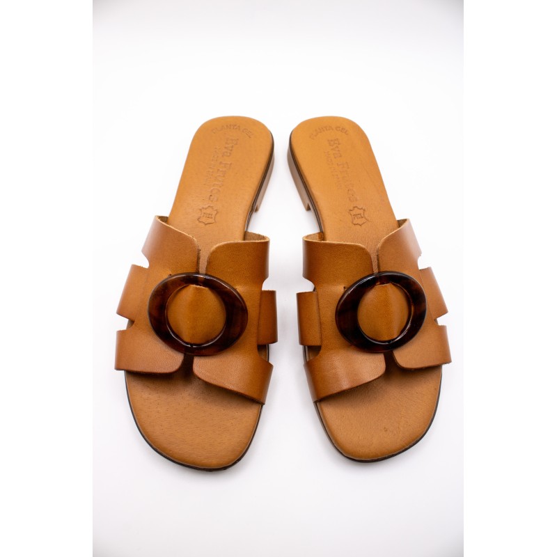 Mules marron cuir femme confort | Eva Frutos