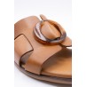 Mules marron cuir femme confort | Eva Frutos