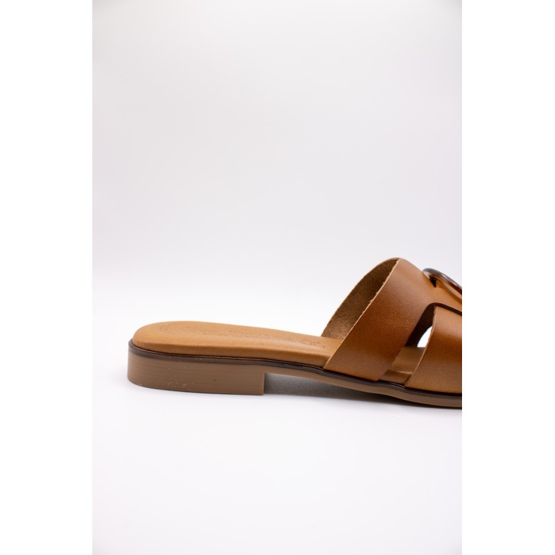 Mules marron cuir femme confort | Eva Frutos