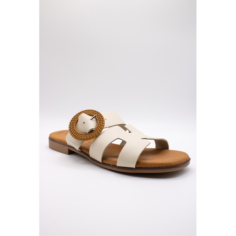 Mules écru cuir femme confort | Eva Frutos