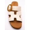 Mules écru cuir femme confort | Eva Frutos