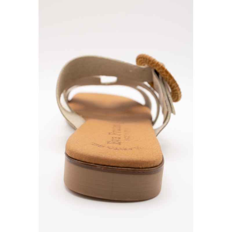 Mules écru cuir femme confort | Eva Frutos