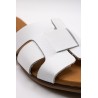 Mules blanches cuir femme confort | Eva Frutos