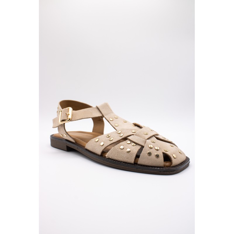 Sandales meduses cloutées beiges femme SD2907BG | Vanessa Wu