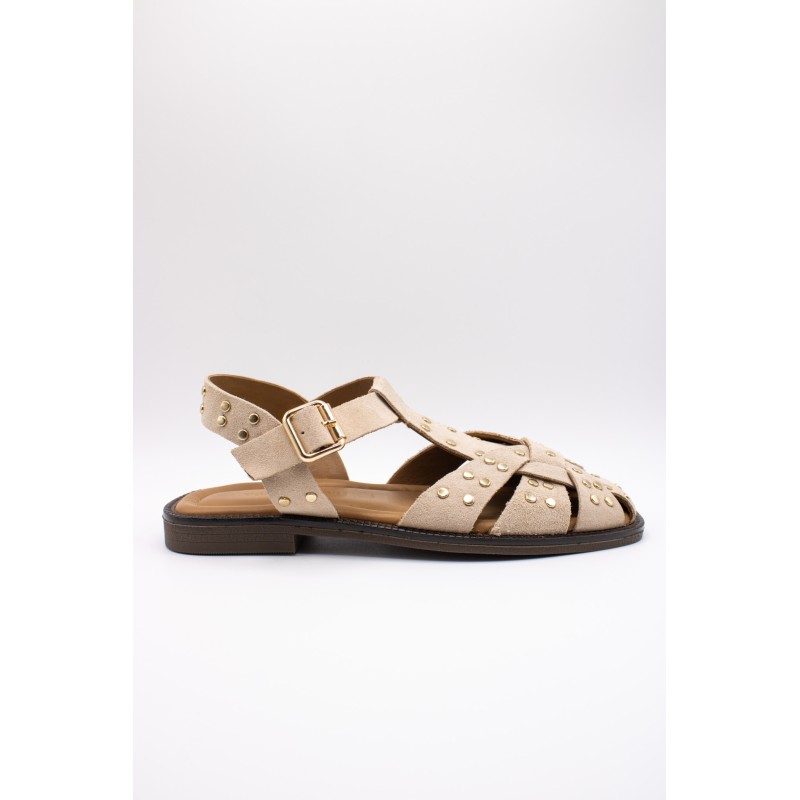 Sandales meduses cloutées beiges femme SD2907BG | Vanessa Wu