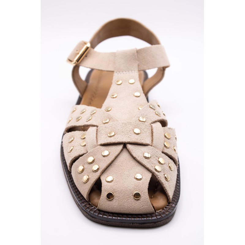 Sandales meduses cloutées beiges femme SD2907BG | Vanessa Wu