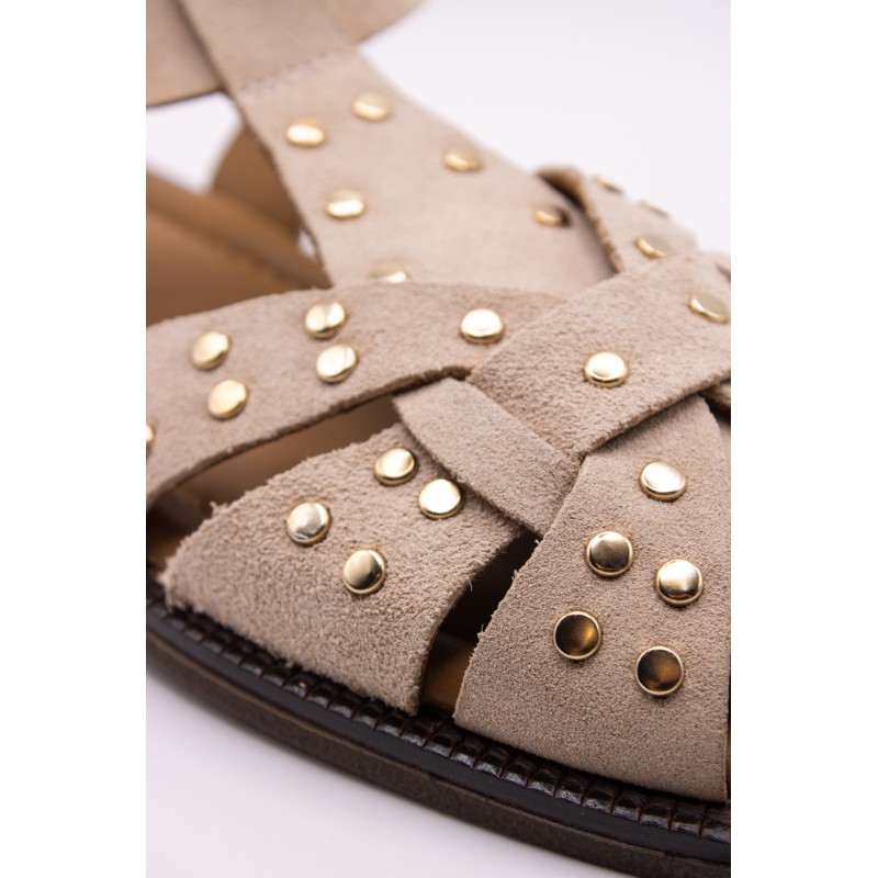 Sandales meduses cloutées beiges femme SD2907BG | Vanessa Wu