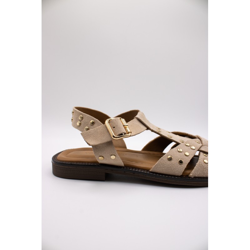 Sandales meduses cloutées beiges femme SD2907BG | Vanessa Wu