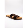 Mules cuir nubuck chocolat femme | Eva Frutos