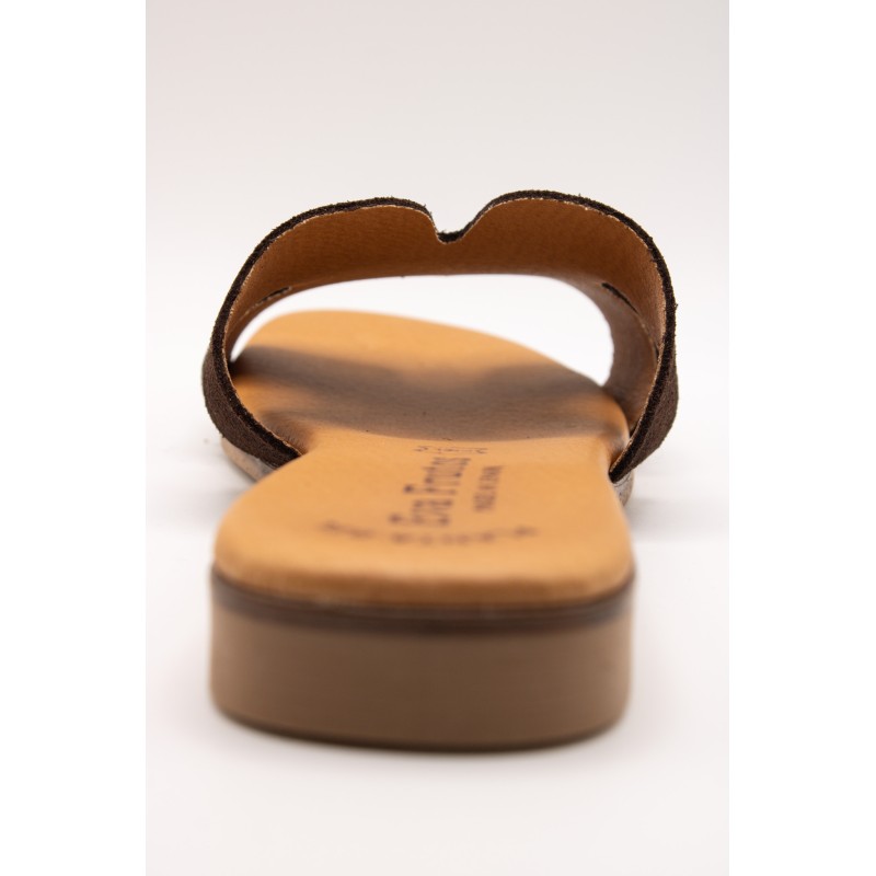 Mules cuir nubuck chocolat femme | Eva Frutos