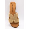 Mules cloutées cuir beige femme | Eva Frutos